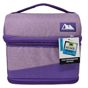 Arctic Zone Lunch Bag Insulated Purple Expandable High Performance Ice Pack NEW